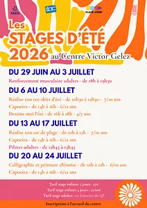 Stages vacances d'été 2026