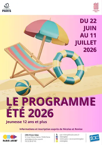 Jeunesse 12+ : programme de l'été 2026