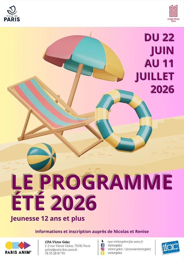 Jeunesse 12+ : programme de l'été 2026